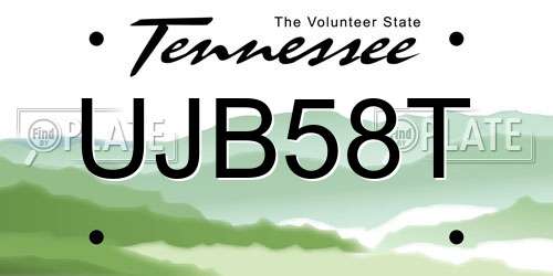 UJB58T Tennessee License Plate