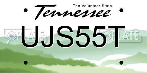 UJS55T Tennessee License Plate