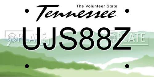 UJS88Z Tennessee License Plate