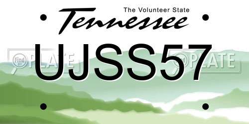 UJSS57 Tennessee License Plate