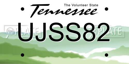 UJSS82 Tennessee License Plate