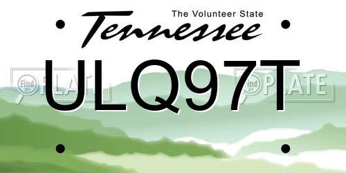ULQ97T Tennessee License Plate
