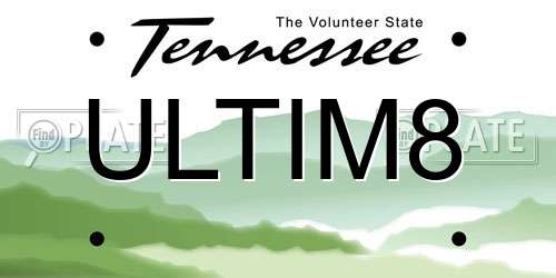 ULTIM8 Tennessee License Plate