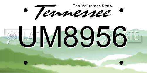 UM8956 Tennessee License Plate