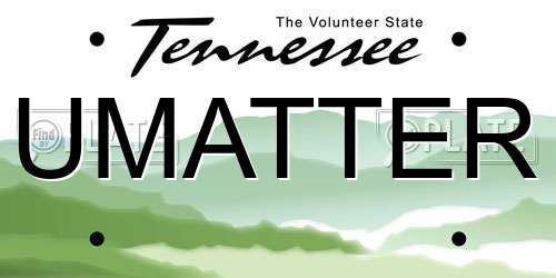 UMATTER Tennessee License Plate