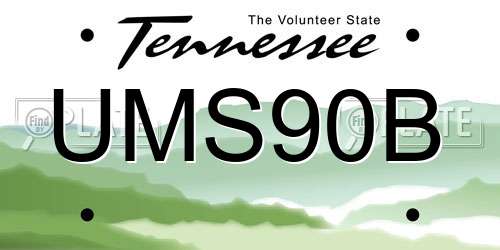 UMS90B Tennessee License Plate