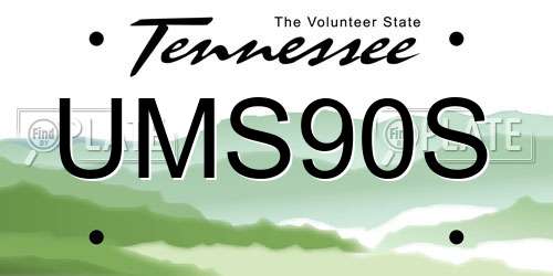 UMS90S Tennessee License Plate