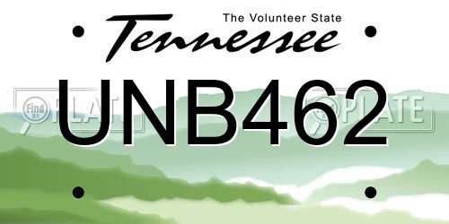 UNB462 Tennessee License Plate