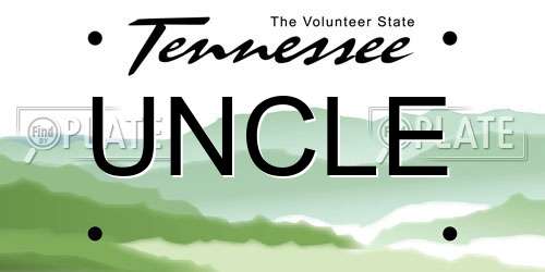 UNCLE Tennessee License Plate
