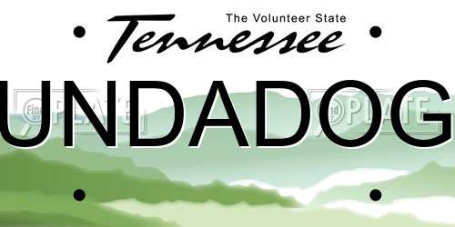 UNDADOG Tennessee License Plate