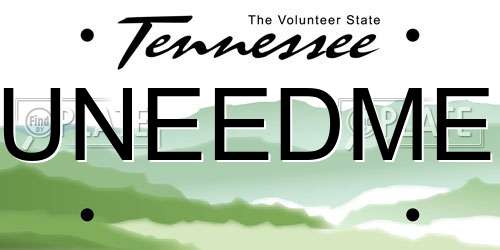 UNEEDME Tennessee License Plate