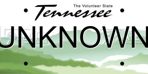 UNKNOWN Tennessee License Plate