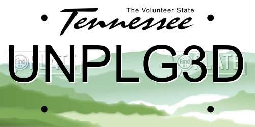 UNPLG3D Tennessee License Plate