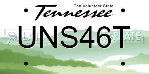 UNS46T Tennessee License Plate