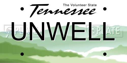 UNWELL Tennessee License Plate