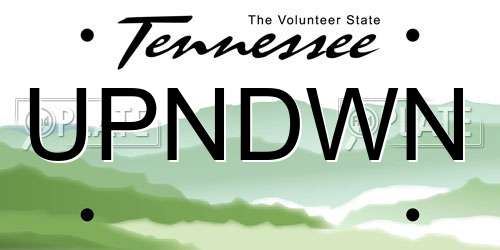 UPNDWN Tennessee License Plate