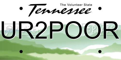 UR2POOR Tennessee License Plate