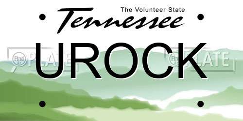 UROCK Tennessee License Plate