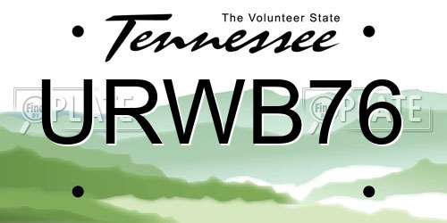 URWB76 Tennessee License Plate