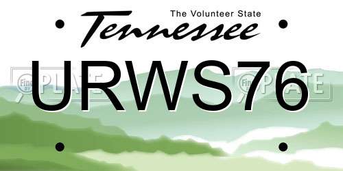 URWS76 Tennessee License Plate