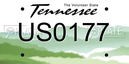 US0177 Tennessee License Plate