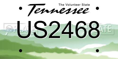 US2468 Tennessee License Plate