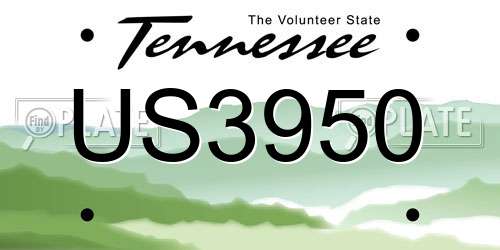 US3950 Tennessee License Plate