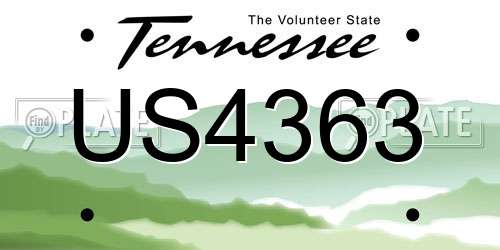 US4363 Tennessee License Plate