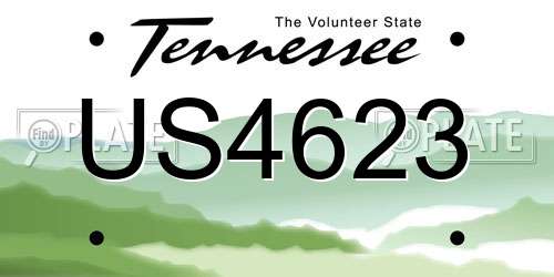 US4623 Tennessee License Plate