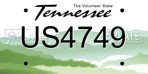 US4749 Tennessee License Plate