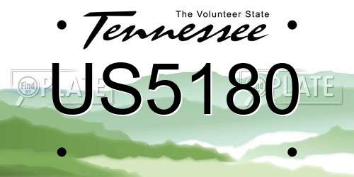 US5180 Tennessee License Plate
