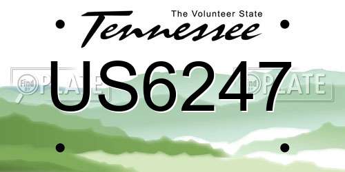 US6247 Tennessee License Plate