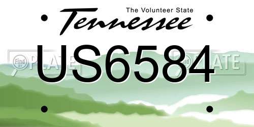 US6584 Tennessee License Plate
