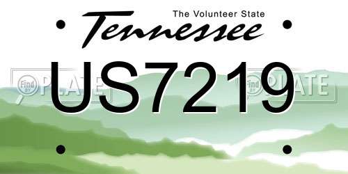 US7219 Tennessee License Plate