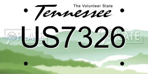 US7326 Tennessee License Plate
