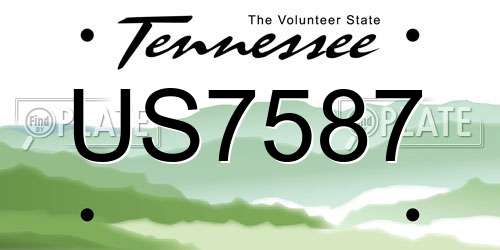 US7587 Tennessee License Plate