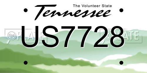 US7728 Tennessee License Plate
