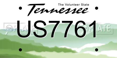 US7761 Tennessee License Plate