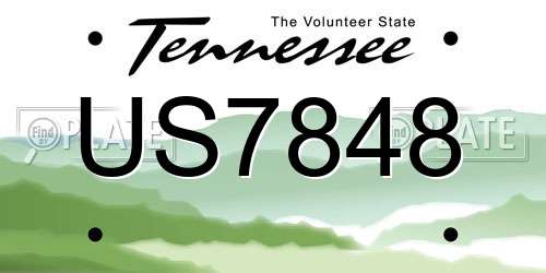 US7848 Tennessee License Plate