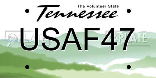 USAF47 Tennessee License Plate