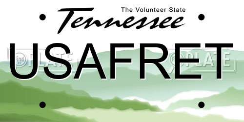 USAFRET Tennessee License Plate