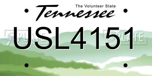 USL4151 Tennessee License Plate