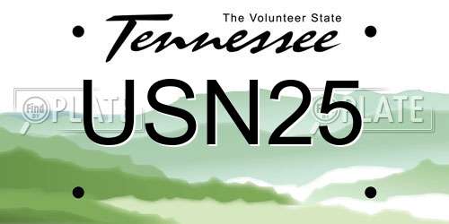 USN25 Tennessee License Plate