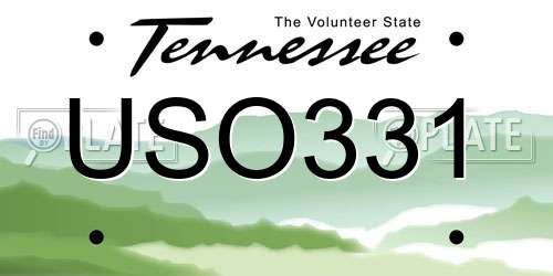 USO331 Tennessee License Plate