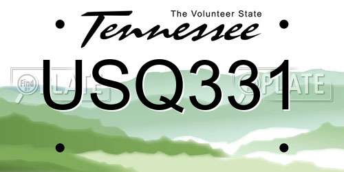 USQ331 Tennessee License Plate