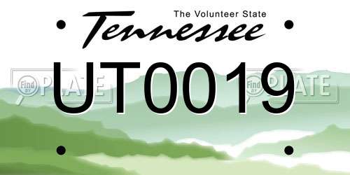 UT0019 Tennessee License Plate