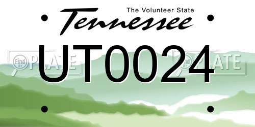 UT0024 Tennessee License Plate