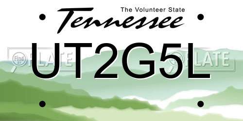 UT2G5L Tennessee License Plate