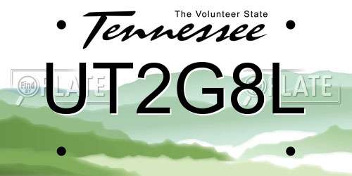 UT2G8L Tennessee License Plate