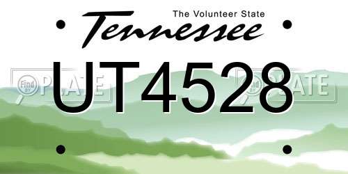 UT4528 Tennessee License Plate